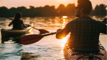 people kayaking